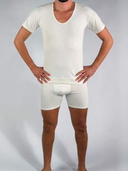 T-shirt d’intérieur – Col en V (100% coton)