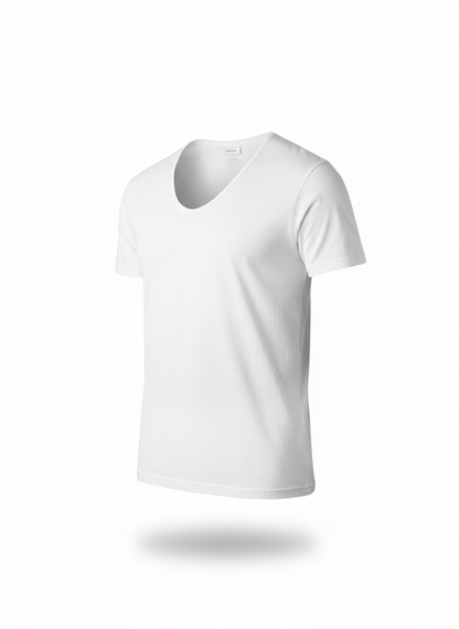 T-shirt d’intérieur – Col en V (100% coton)